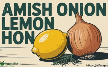 A close-up of an onion and a lemon on a wooden surface, showcasing their textures and colors in natural light.
